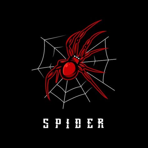 Masjid Craft, Spider Logo Design, Name Logo Ideas, Red Logo Design, Graphic Effects, Spider Logo, Tarantula Spider, Spider Illustration, Spider Design