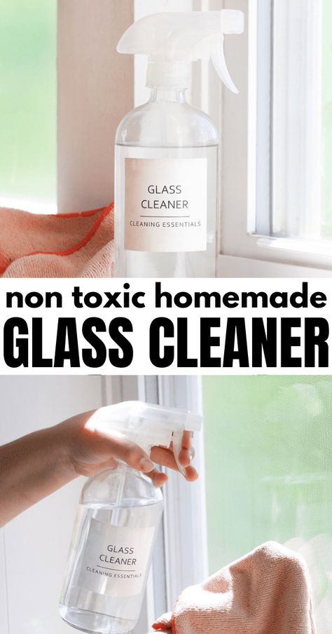 Natural Mirror Cleaner, Non Toxic Glass Cleaner, Glass Cleaner Diy, Vinegar Glass Cleaner, Homemade Window Cleaner, Diy Window Cleaner, Glass Cleaner Recipe, Diy Glass Cleaner, Diy Vinegar