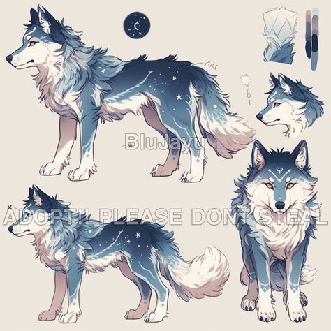 Mystical Wolf Drawing, Drawing Wolves Tutorials, Fantasy Wolf Drawing, Wolf Oc Art Character Design, Wolf Oc Ideas, Wolf Design Art, Wolf Oc Character Design, Wolf Character Art, Mythical Wolves