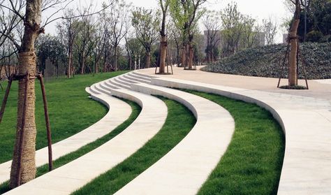 Amphi Theatre Design Outdoor, Outdoor Amphitheater Design, Amphitheater Design, Mall Landscape, Amphitheater Architecture, Outdoor Amphitheater, Landscape Stairs, Outdoor Stage, Urban Landscape Design