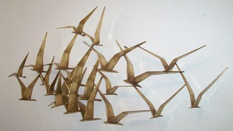 C'Jere Circa 1970...Called "Birds in Flight" Love Love Love! Modern Homes For Sale, Estate Interior, Alternative Decor, Curtis Jere, Metal Wall Sculpture, Metal Wall Hangings, Mid Century Modern Decor, Bird Sculpture, Retro Furniture