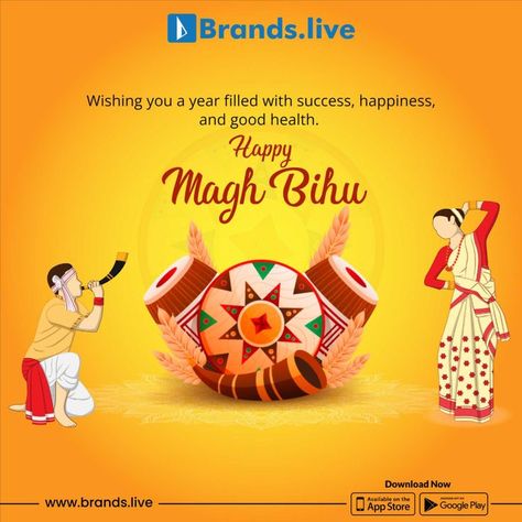 Magh Bihu, App Store Google Play, Harvest Festival, Seasonal Celebration, Festival Posters, Folk Music, Exclusive Collection, The Spirit, Traditional Design