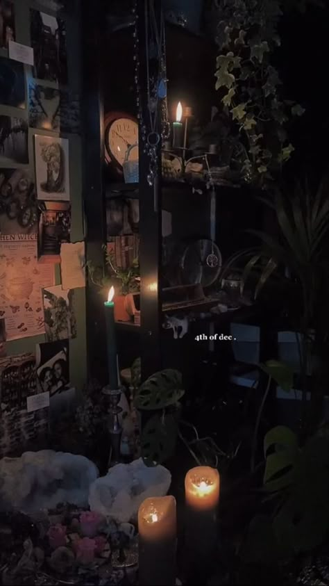 Dark Room Plants Aesthetic, Nature Goth Aesthetic Room, Emo Witch Aesthetic, Grunge Plant Room, Cottage Core Goth Bedroom, Bedroom Witch Aesthetic, Dark Witch Bedroom Aesthetic, Gloomcore Bedroom, Dark Fairy Room Aesthetic