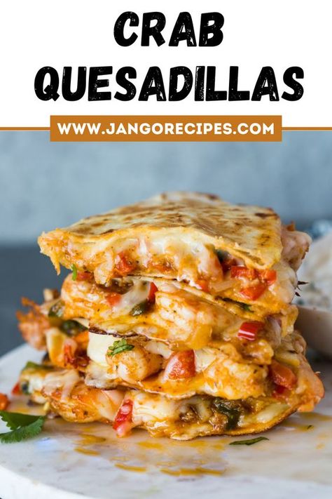 Seafood Quesadilla Recipes, Mexican Food Recipes Seafood, Fish Quesadilla Recipes, Crabmeat Quesadillas, Seafood Roll Ups, Crab Wraps Recipes, Crab Leftover Recipes, Crab Meat Tacos, Leftover Crab Cakes