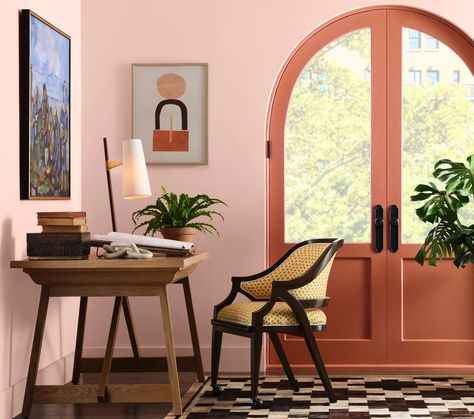 Entryway Paint Colors, Most Popular Paint Colors, Trending Paint Colors, Popular Paint Colors, Sherwin Williams Colors, Decorating Advice, Small Space Diy, Paint Brands, Pink Room