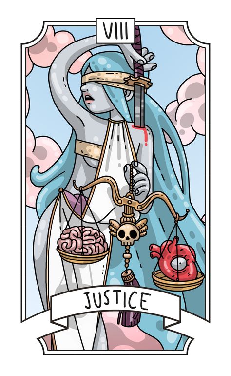 Justice Character Design, Tarot Illustration Design, Ghibli Tarot, Tarot Justice, Art Tarot Cards, Tarot Ideas, Justice Tarot Card, Tarot Illustration, Tarot Cards Art Illustration