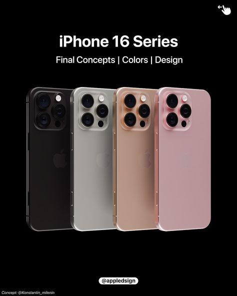 iPhone 16, iPhone 16 Plus, iPhone 16 Pro and iPhone 16 Pro Max will be introduced very soon and the design & colors this year will be unmatched! Do you plan on upgrading? ______ Collab with @konstantin_milenin ______ #iphone16 #iphone16plus #iphone16pro #iphone16promax #refinedsign Iphone 16 Pro Colors, 16pro Max Iphone, Iphone 16 Pro Max Colors, Mens Luxury Lifestyle, Apple Macintosh, Iphone Colors, Visual Board, Crazy Girl Quotes, Iphone Pro