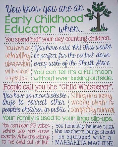 You know you are an Early Childhood Educator when...... Childcare Quotes, Preschool Teacher Quotes, Early Childhood Quotes, Early Childhood Education Quotes, Childhood Quotes, Early Childhood Teacher, Daycare Teacher, Teaching Quotes, Childhood Development