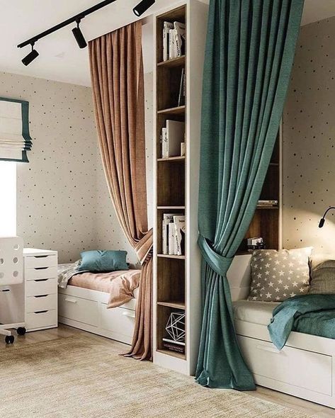 Boy And Girl Shared Bedroom, Kids Rooms Shared, Shared Girls Room, Kids Shared Bedroom, Shared Girls Bedroom, Kids Room Interior Design, Kids Bedroom Inspiration, Kids Bedroom Designs, Shared Bedroom