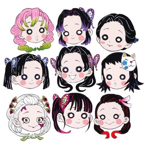 Demon Slayer Girls All Together, Demon Slayer Drawing Reference, Demon Slayer Chibi Art, Demon Slayer Character Design, Demon Slayer Base Pose, Demon Slayer Doodles, Demon Slayer Poses, Demon Slayer Hair, Demon Slayer Style