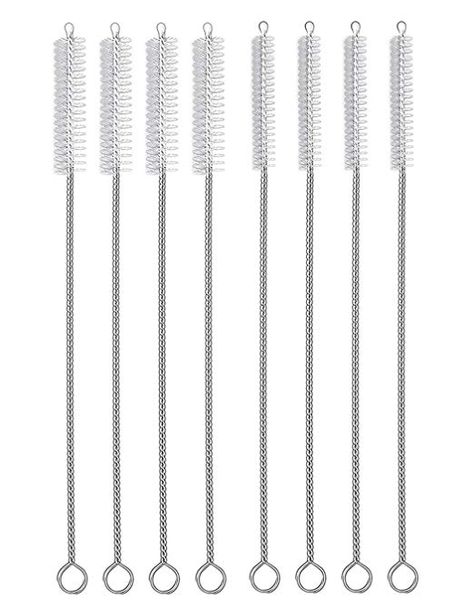 Hiware Drinking Straw Brush Set, 4-piece 7.6" x 8 mm Cleaner Brush for Stainless Steel Tumbler Straws and 4-piece 7.6" x 10 mm Cleaning Brush for Smoothie Straws Cleaning Your Dishwasher, Smoothie Straw, Reusable Drinking Straw, Straw Cleaner, Drinking Straw, Cleaning Gadgets, Clean Dishwasher, Stainless Steel Straws, Cleaning Kit