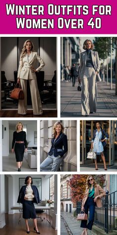 Work Outfit Over 40, Work Outfits Women 50s, Winter Capsule Wardrobe 2024 Work, Cold Weather Office Outfits, Cold Weather Work Outfit, Over 40 Capsule Wardrobe, Dressy Casual Winter, Winter Professional Outfits, Winter Office Outfits Women