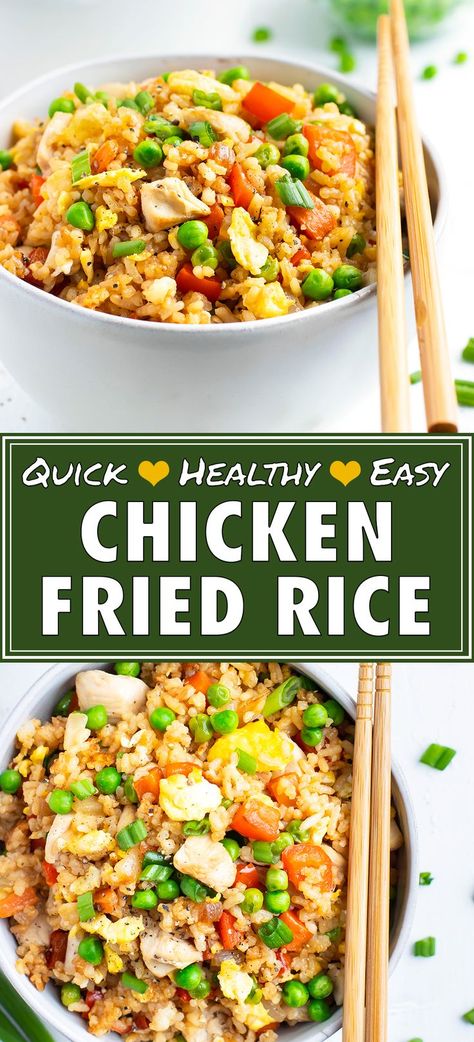 Chicken Fried Rice Recipe Healthy, Healthy Chicken Fried Rice, Chicken Fried Rice Healthy, Easy Chicken Fried Rice Recipe, Easy Chicken Fried Rice, Chicken Fried Rice Recipe Easy, Healthy Fried Rice, Healthy Rice Recipes, Chicken Fried Rice Easy