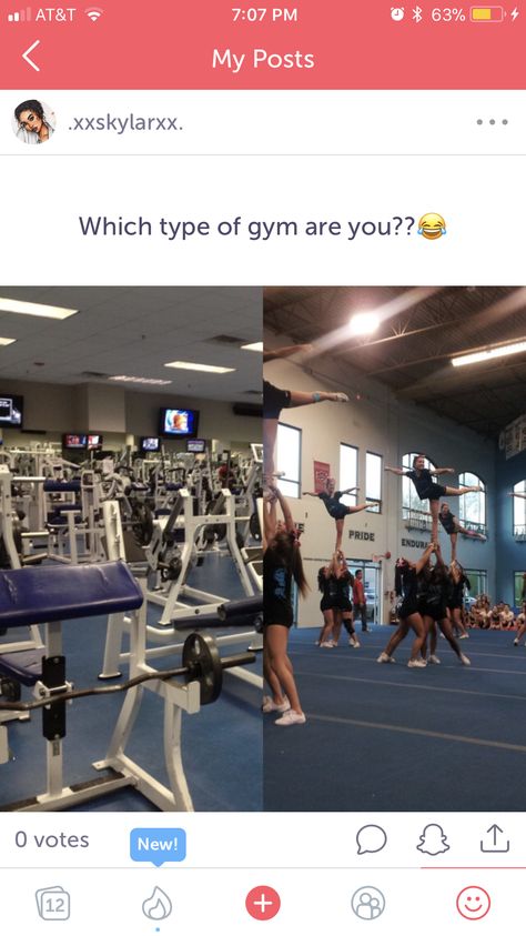 Mine is the one on the right😂 Types Of Cheerleaders, Cheerleader Quotes Funny, Cheer Flexibility, Relatable Cheer Things, Cheer Memes Funny, Cheerleading Memes, Allstar Cheerleading, Cheerleading Competition, Cheerleading Team