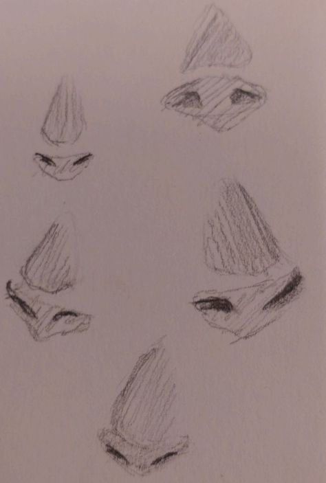 How To Draw Pointy Nose, Noses How To Draw, Different Nose Styles Drawing, Nose Drawing Practice, Drawing Base Nose, Face Tips Drawing, Nose Refrence Drawing, Nose Tutorials Drawing, Drawing Hooked Nose