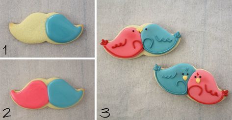 Cookie Flips, Valentine Cookie, Bird Cookies, Beard Care Products, Owl Cookies, Cookie Hacks, Love Birds Wedding, Cookie Tutorials, Fancy Cookies