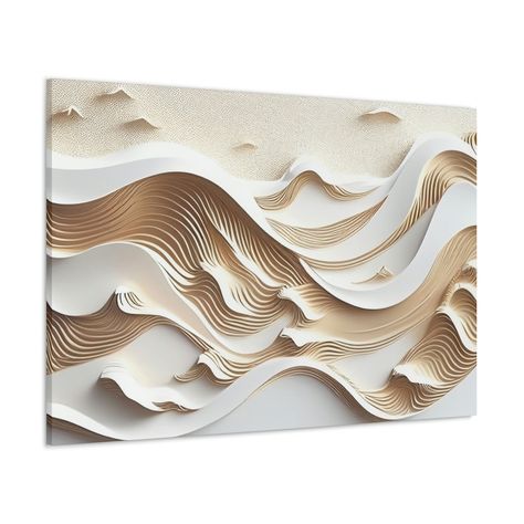 Wave Wall Art, Minimalistic Decor, Dimensional Wall Decor, Beach Living Room, Wave Wall, Neutral Home Decor, Wall Art Coastal, Diy Wall Art Decor, Vase Crafts