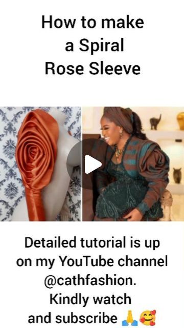 Rose Sleeve, How To Make Rose, Fashion Sewing Pattern, Custom Dresses, Sleeves Pattern, Sleeve Detail, My Youtube Channel, African Dress, Fashion Sewing