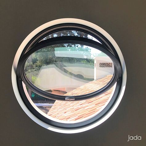 Thermally-broken Steel Pivoting Doors & Windows  | Jada Pivot Window, Window Ventilation, Bali Style Home, Window Manufacturers, Round Building, Window In Shower, Porthole Window, Round Window, Steel Windows