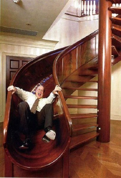 Staircases Ideas, Staircase Slide, Hidden Passageways, Awesome Inventions, Stair Slide, درج السلم, Spiral Stair, House Staircase, Indoor Slides