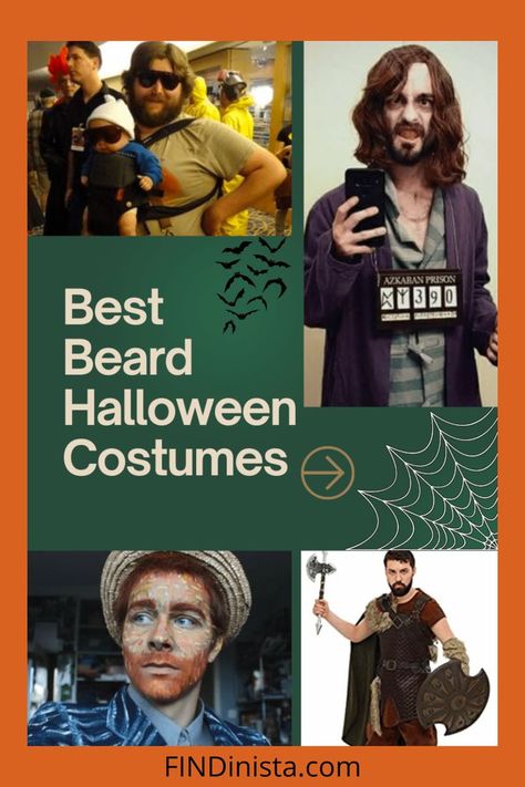 Cheap Halloween Costumes Men, Costume Halloween Homme, Bearded Men Costumes, Easy Guy Costumes, Easy Mens Halloween Costumes, Mens Halloween Costumes Diy, Beard Halloween Costumes, Bearded Characters, Awesome Halloween Costumes