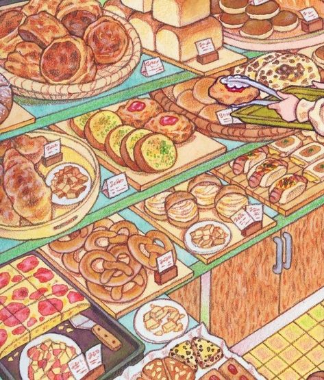 Blue Drawings, 귀여운 음식 그림, Food Artwork, Food Cartoon, Food Illustration Art, Cute Food Art, Food Drawing, Food Illustrations, Vintage Wallpaper