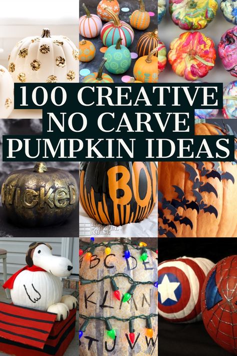 100 Creative No-Carve Painted Pumpkin Ideas! The best Halloween craft ideas for autumn- 100 painted pumpkins! Give a dollar store pumpkin a makeover or drip paint your pumpkin with crayons or nail polish! You’ll love these no carve ideas & crafts for festivals, pumpkin decorating contests & home decor! Don’t miss the Disney pumpkins for kids! Best no carve painted pumpkins ever! #Halloween #nocarvepumpkins #pumpkin #pumpkins #nocarve #ideas #crafts #pumpkinideasforkids #pumpkindecorating No Carve Pumpkin Ideas, No Carve Pumpkin, Pumpkin Decorating Ideas, Halloween Pumpkin Diy, Creative Pumpkin Painting, Creative Pumpkin Decorating, Contest Ideas, Pumpkin Decorating Contest, No Carve Pumpkin Decorating