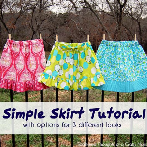 5 Quick & Easy Skirt Tutorials #SkirtingtheIssue | Positively Splendid {Crafts, Sewing, Recipes and Home Decor} Skirt Sewing Tutorial, Girls Skirt Patterns, Skirt Patterns, Dresses By Pattern, Simple Skirt, Skirt Sewing, Skirt Tutorial, Trendy Sewing, Girls Skirt