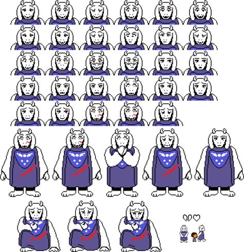 Undertale Sprites Sheet, Toriel Cosplay, Undertale Sprites, Sprite Design, Undertale Pixel Art, Toriel Undertale, Sprite Sheet, Grid Patterns, Undertale Funny