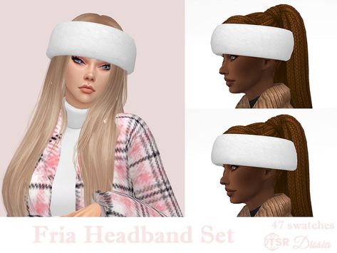 The Sims Resource - Fria Headbands Set Sims 4 Fur Accessory, Fur Hat Sims 4 Cc, Sims 4 Cc Winter Hat, Sims 4 Fur Hat, Sims 4 Fall Cc, Goth Tights, Sims Accessories, Cc Hats, Cc Sims4