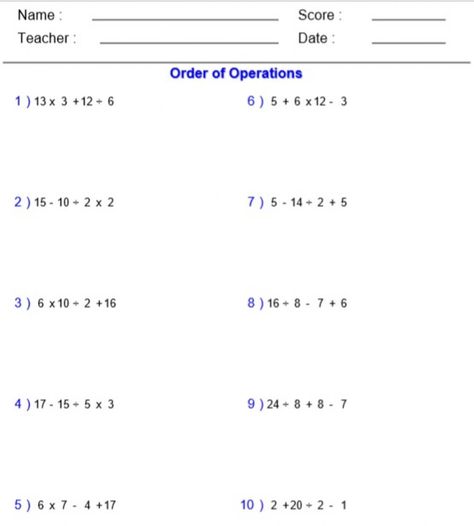 Order of Operations (MDAS) - Interactive worksheet Order Of Operation Worksheet, Mixed Operations Worksheet, Order Of Operations Worksheet Grade 6, Order Of Operations Worksheet, Multi Step Equations Worksheets, Exponent Worksheets, Sets Math, Multi Step Equations, Bible Worksheets