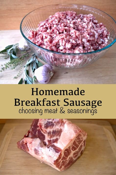 Homemade Breakfast Sausage Recipe - Golden Thyme Homestead Diy Pork Sausage Recipes, How To Make Sausage From Ground Pork, Homemade Ground Sausage, Fresh Pork Sausage Recipes, Blueberry Sausage Recipe, Pork Sausage Recipes Breakfast, Meat Grinder Recipes, Pork Breakfast Sausage Recipes, Blueberry Sausage