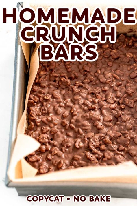 Nestle Crunch Bars, Homemade Crunch Bars, Crunch Bars Recipe, Dipped Fruit, Cereal Bars Recipes, Candy Bar Recipe, Nestle Crunch, Crunch Bars, Crunch Recipe