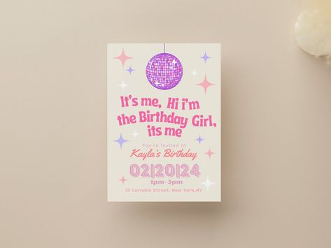 Swiftie Birthday, Bday Invitations, Taylor Swift Birthday, Canva Template, Birthday Ideas, Birthday Invitations, Invitation Template, Birthday Parties, Taylor Swift