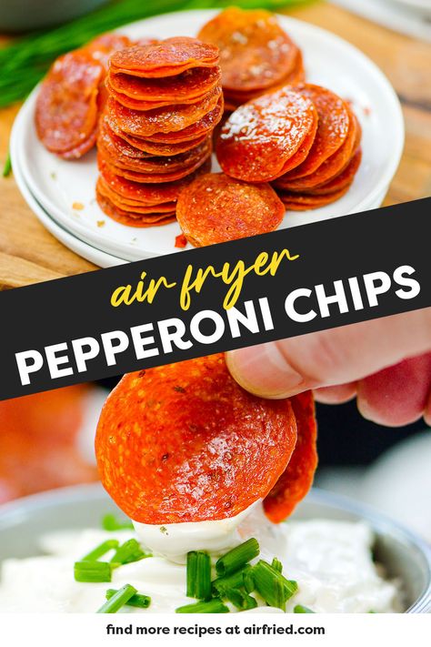 Pepperoni In Air Fryer, Air Fried Pepperoni Chips, Pepperoni Chips Air Fryer, Pepperoni Chips Oven, Crispy Pepperoni Chips, Baked Pepperoni Chips, Air Fryer Pepperoni Chips, Pepperoni Air Fryer, Keto Pepperoni Chips