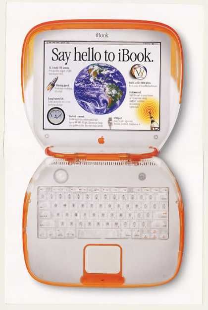 2000s Apple Computer, 2000s Computer, Ibook Clamshell, Apple Computer Laptop, Apple Ibook, Alter Computer, Apple Computers, History Essay, Advertisement Poster