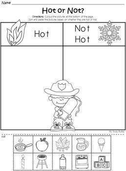 Fire Safety Activities (Fire Safety Week Worksheets, Hat Craft) | TpT Hot Or Not Fire Safety Preschool, Kindergarten Fire Safety, Fire Safety Kindergarten, Fire Prevention Week Preschool, Fire Safety Lesson Plans, Fire Safety Worksheets, Fire Safety Lessons, Fire Safety Preschool Crafts, Safety Lesson Plans