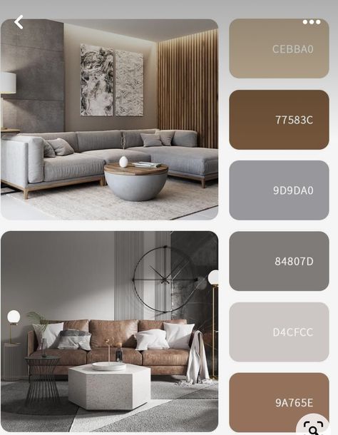 Bedroom Gray Color Scheme, Gray Colour Combination Living Rooms, Gray White And Wood Living Room, Grey Color Pallete Living Room, Grey White Beige Color Scheme, Apartment Interior Color Schemes, Grey Color Interior Design, Cool Tone Living Room Grey, Gray Palette Living Room