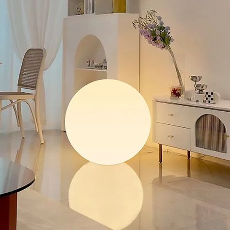 Glowing Ball LED Lamp $283.26 bit.ly/3hCYQMU Edison Floor Lamp, Led Globe Lights, Globe Floor Lamp, Led Ball, Ball Lamp, Globe Light, Globe Lamps, Modern Lighting Design, Ball Lamps