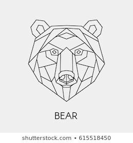 Bear Head Tattoo, Geometric Bear Tattoo, Geometric Animal Head, Geometric Bear, Head Tattoo, Bear Tattoos, Barn Quilt Designs, Original Tattoos, Bear Tattoo