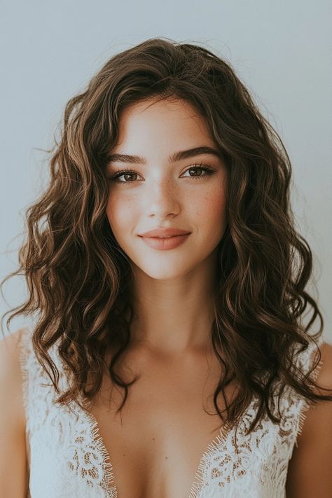 Add effortless elegance to your big day with these 35+ loose curl wedding hairstyles! From subtle waves to cascading curls, these styles are versatile and timeless. Find your favorite look now by exploring the full list! #weddinghairinspo #bridallooks #loosecurlhairstyles Romantic Wedding Hair Down, Long Curly Hair Wedding, Curly Hair Wedding Styles, Wedding Hair Curly, Curly Hair Wedding, Shoulder Length Wavy Hair, Cascading Curls, Short Hair Bride, Bridal Hair Ideas