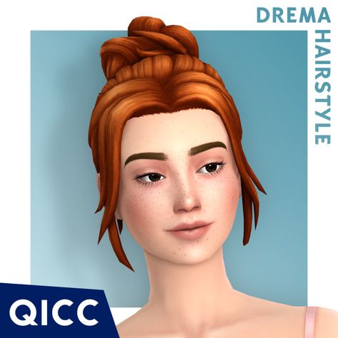 Drema Hair Messy Bun Hairstyle, A Messy Bun, Bun Hairstyle, Messy Bun Hairstyles, Sims Hair, Progress Pictures, Ts4 Cc, Braided Updo, Sims 4 Cc