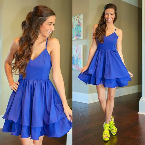 Blue Short Formal Dresses, Formal Dresses Flowy, Neon Yellow Heels, Blue Sun Dress, Short Formal Dresses, Dresses Flowy, Heels Pink, Yellow Heels, Green Heels