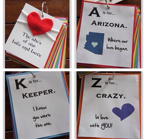 The abc's of our love! Going to do this for sure! <3 Abcs Of Why I Love You, Diy Book For Boyfriend, Diy Books For Boyfriend, Relationship Crafts, Book For Boyfriend, Diy Anniversary Gifts For Him, Diy Anniversary Gift, Birthday Gifts For Boyfriend Diy, Diy Anniversary