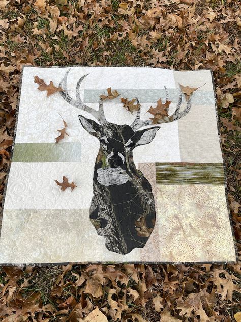 Deer Quilt Patterns, Moose Quilt, Deer Quilt, Wildlife Quilts, Prairie Points, Quilt Applique, Fusible Applique, Cape Girardeau, Pattern Quilt