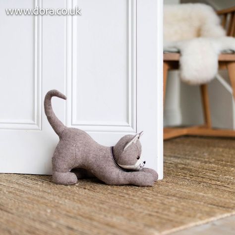 Cat doorstop by Dora Desings Pedigree Cats, Cat Doorstop, Draught Excluders, Creative Company, Door Stop, Espresso, Award Winning, Dinosaur Stuffed Animal, Felt