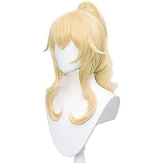 Jean Cosplay, Peach Costume, Golden Princess, Wig Wavy, Blonde Ponytail, Bangs Wig, Ponytail Wig, Anime Wigs, Princess Hair