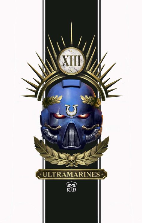 Warhammer 40k Ultramarines Art, Warhammer Helmet, Ultramarines 40k Art, Ultra Marines 40k, Warhammer 40k Tattoo, Ultramarines 40k, Hammer Drawing, Batgirl Art, Warhammer 40k Memes