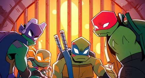 HTB - Ch.01 - Part 2 Rottmnt Wallpaper Pc, Tmnt Banner, Rottmnt Wallpaper, Tmnt Wallpaper, Cartoon Banner, Rottmnt Leo, Cartoon Sun, Teenage Mutant Ninja Turtles Art, Tmnt Artwork