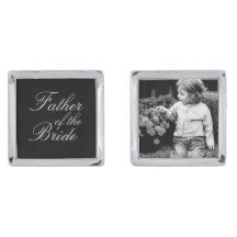 Gifts for Father of the Bride -  Custom Photo Cufflinks Father Of The Bride Wedding, Reserved Wedding Signs, Wedding Gifts For Parents, Custom Cufflinks, Parents Wedding, Wedding Gifts For Groom, Wedding Plates, Bride Photo, Wedding Hats